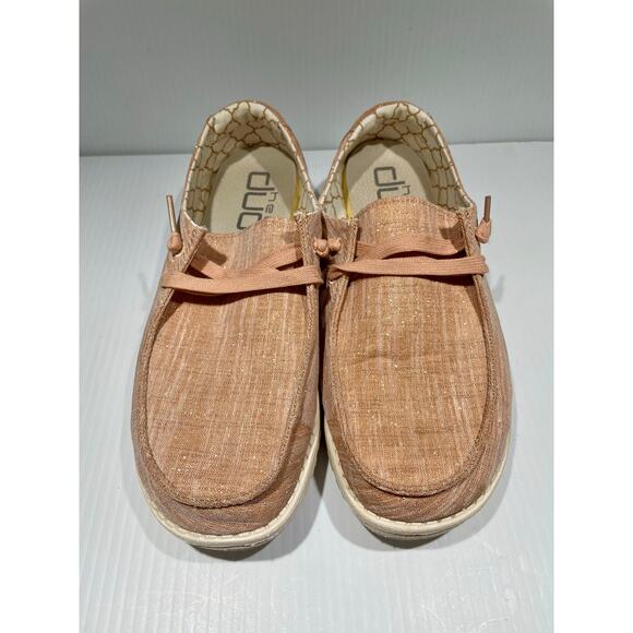 Hey Dude Wendy Sparkling Rose Gold Slip On Shoes Size 8 - Picture 1 of 7